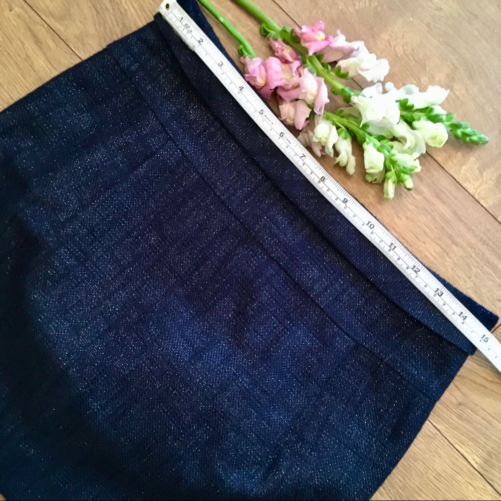 🌸 JCREW LINED SHIMMER THREAD NAVY BLUE SKIRT NO FLAWS - Picture 5 of 11